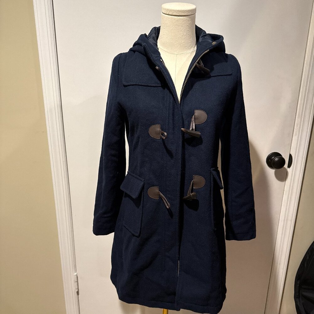 Women's coat Lands End Adult Medium Navy blue with Hood